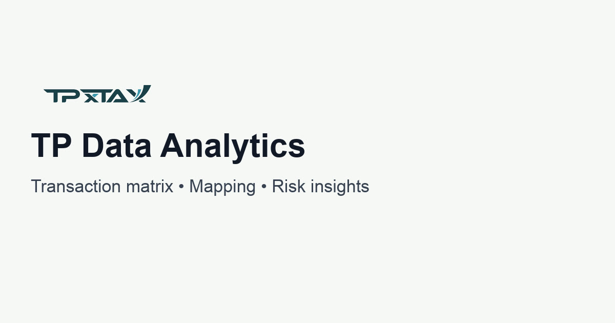 TP Data Analytics & Transaction Matrix | TPxTAX
